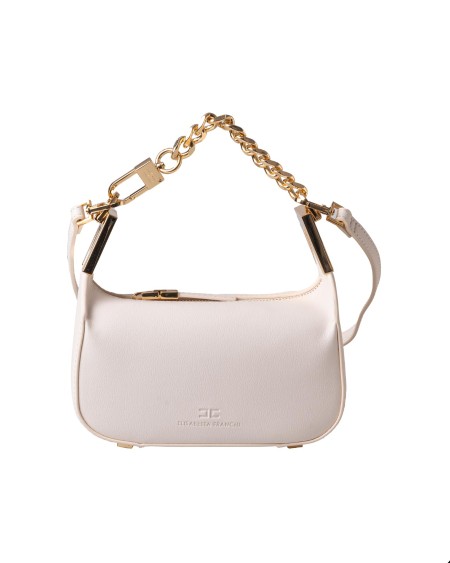 Shop ELISABETTA FRANCHI  Bag: Elisabetta Franchi camera bag with metal clamp.
Mini handbag in leather-effect fabric.
Zip closure.
Handle with golden metal clamp.
Synthetic material lining.
Dimensions: 16 x 9 x 9 cm.
Composition: 55% Polyester, 45% Polyurethane.
Made in Italy.. BS65A42E2-193